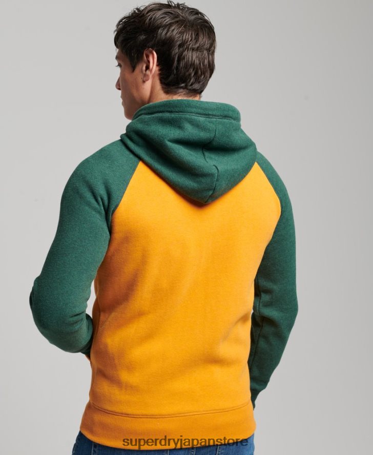 ヴィンテージロゴ刺繍ベースボールジップパーカー 男性 Superdry 衣類 金 2J62PZ490