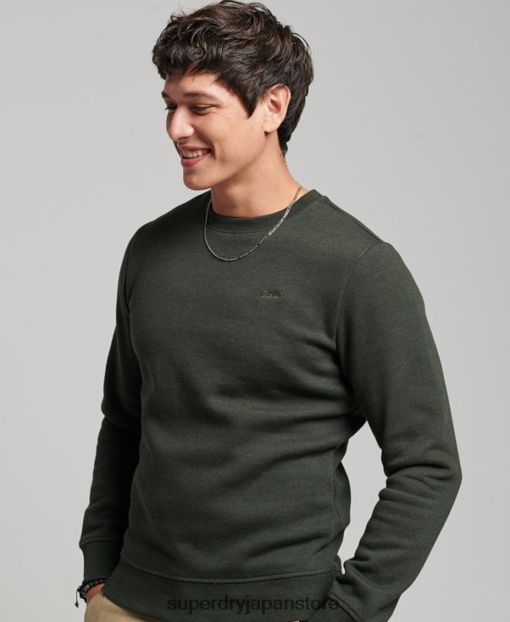 ヴィンテージロゴ刺繍クルースウェットシャツ 男性 Superdry 衣類 緑 2J62PZ491