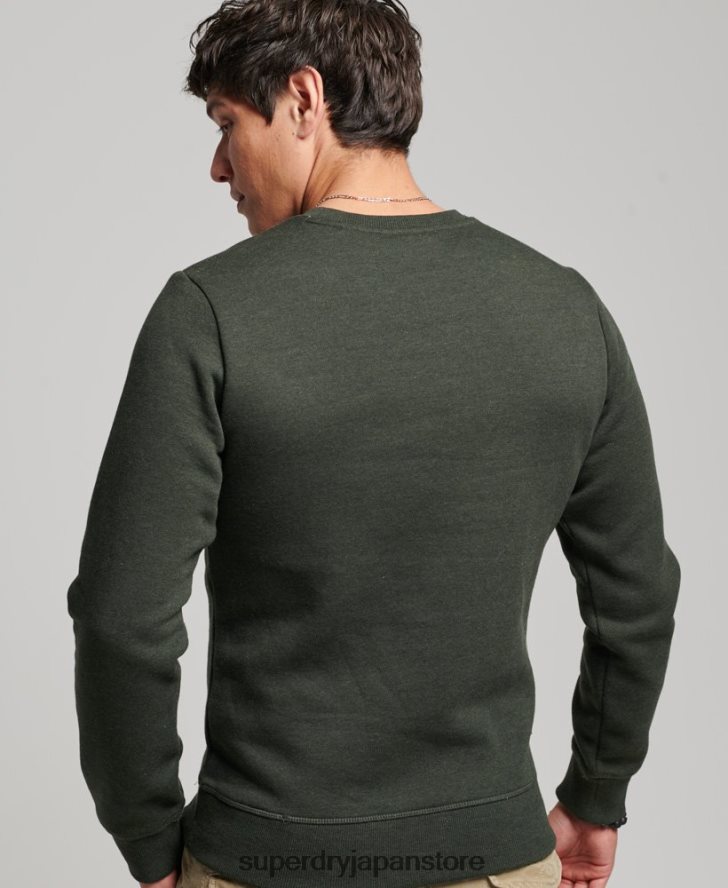 ヴィンテージロゴ刺繍クルースウェットシャツ 男性 Superdry 衣類 緑 2J62PZ491