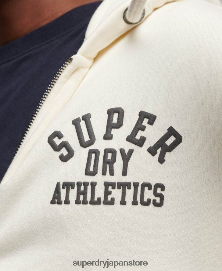 ジムアスレチックジップパーカー 男性 Superdry 衣類 クリーム 2J62PZ492