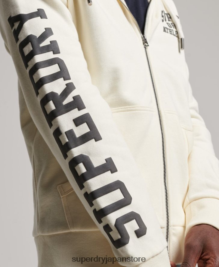 ジムアスレチックジップパーカー 男性 Superdry 衣類 クリーム 2J62PZ492