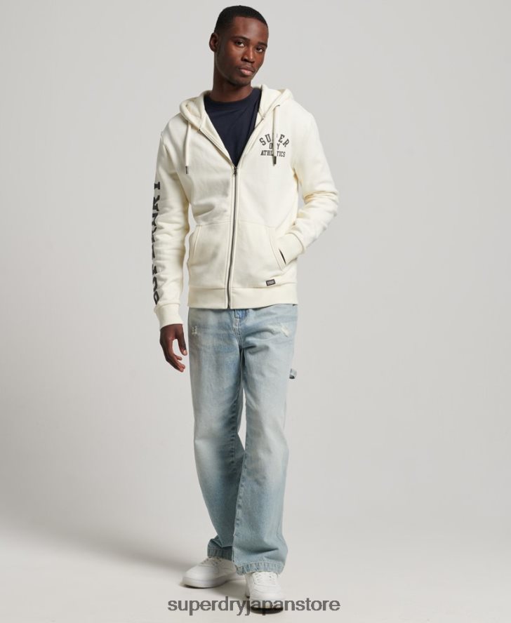 ジムアスレチックジップパーカー 男性 Superdry 衣類 クリーム 2J62PZ492