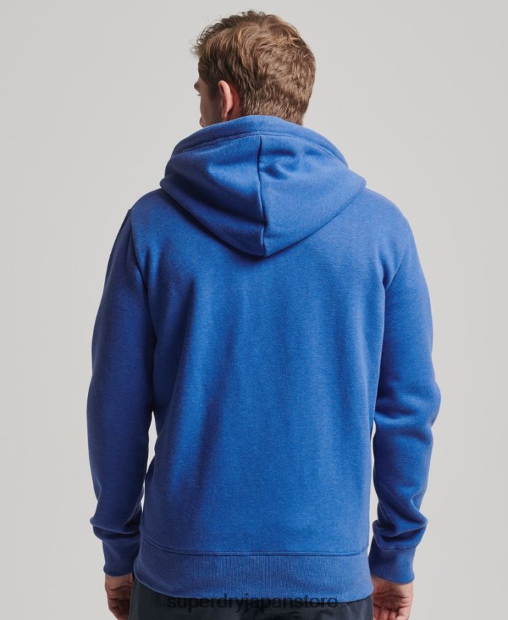 ヴィンテージロゴ刺繍ジップパーカー 男性 Superdry 衣類 青 2J62PZ494