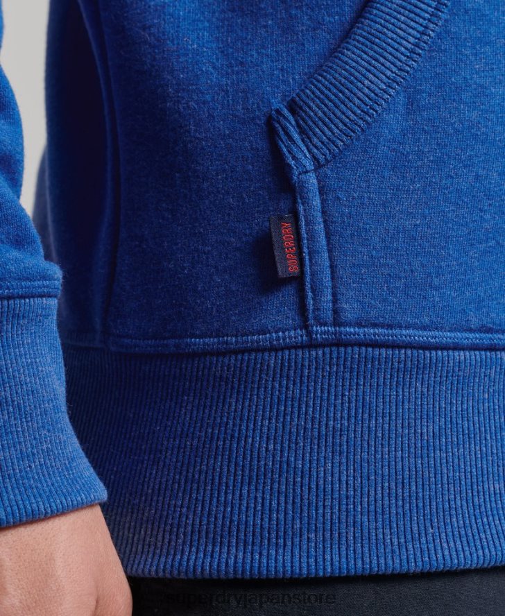 ヴィンテージロゴ刺繍ジップパーカー 男性 Superdry 衣類 青 2J62PZ494
