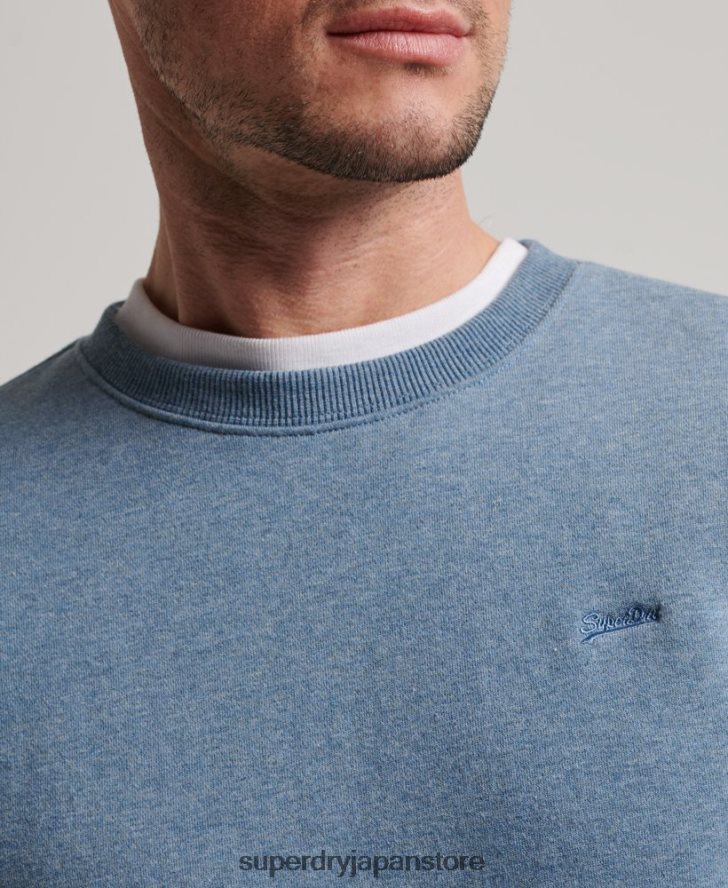 ヴィンテージロゴ刺繍クルースウェットシャツ 男性 Superdry 衣類 ライトブルー 2J62PZ496