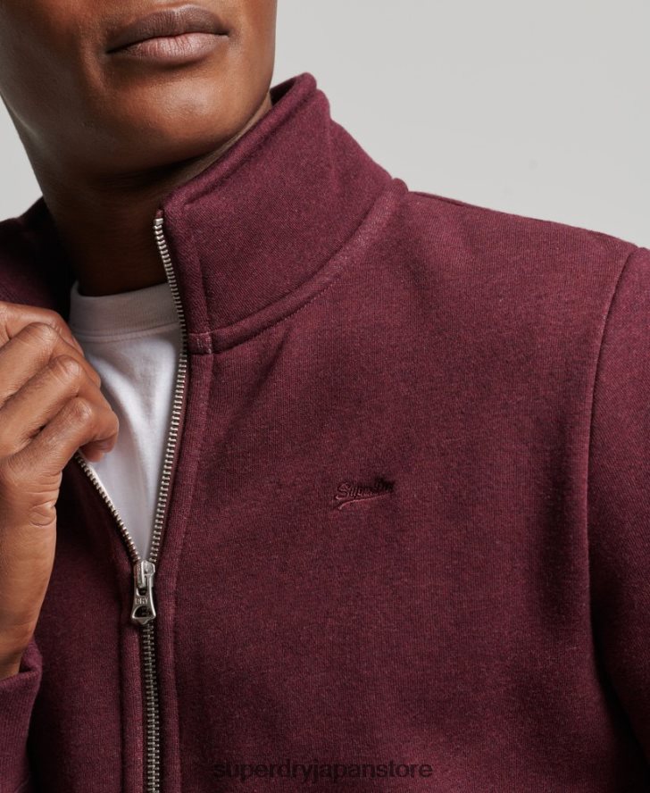 オーガニックコットン ヴィンテージロゴ ジップトラックトップ 男性 Superdry 衣類 赤 2J62PZ4989