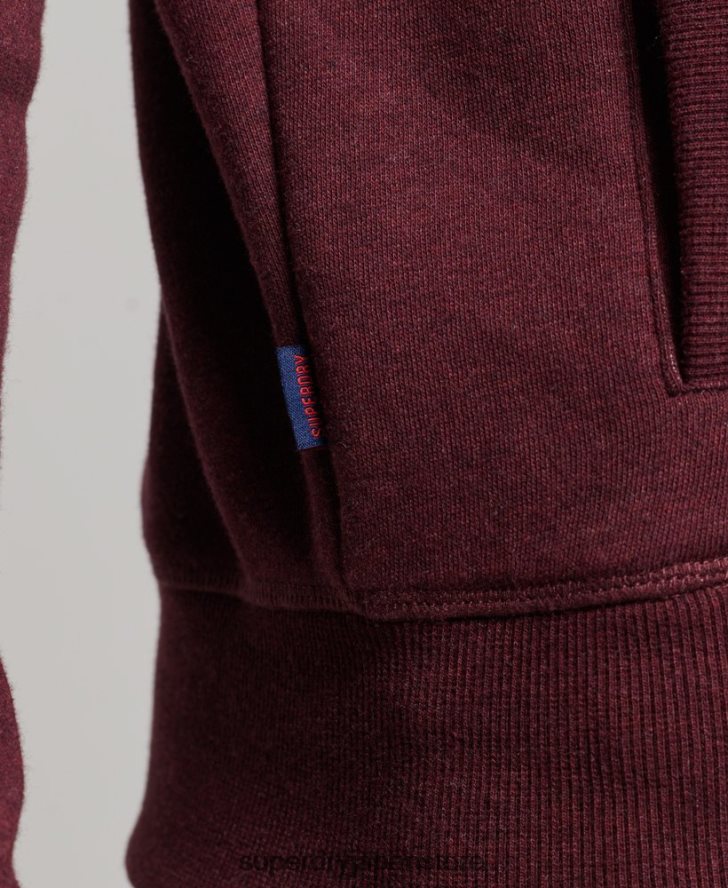 オーガニックコットン ヴィンテージロゴ ジップトラックトップ 男性 Superdry 衣類 赤 2J62PZ4989