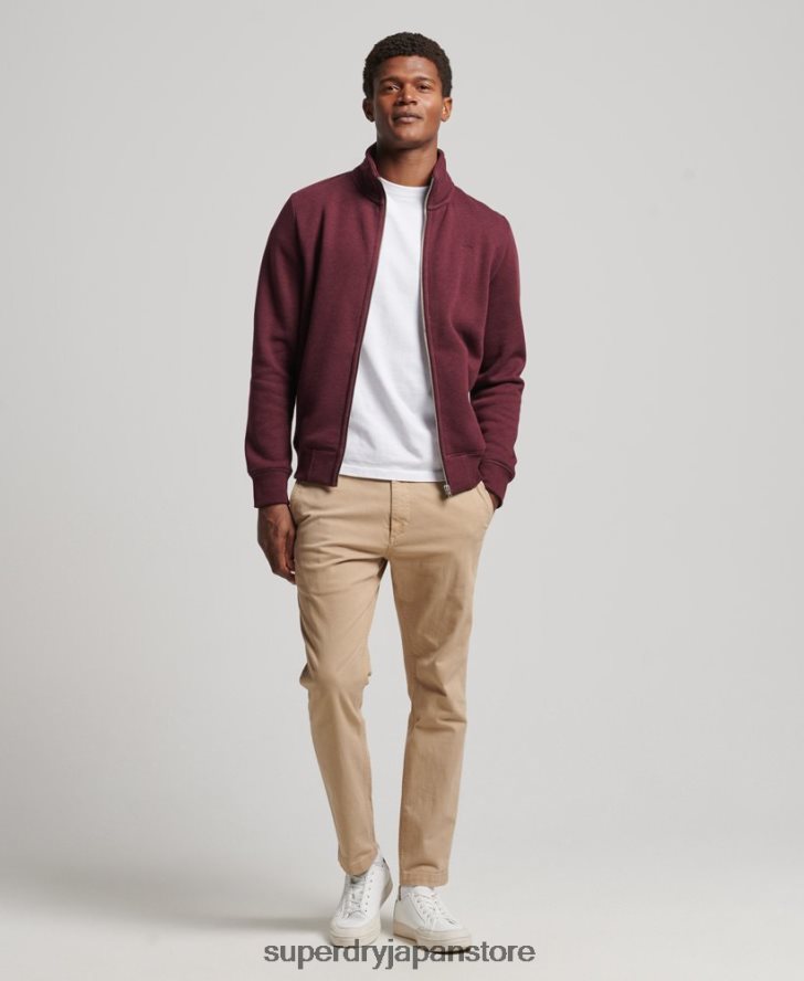 オーガニックコットン ヴィンテージロゴ ジップトラックトップ 男性 Superdry 衣類 赤 2J62PZ4989