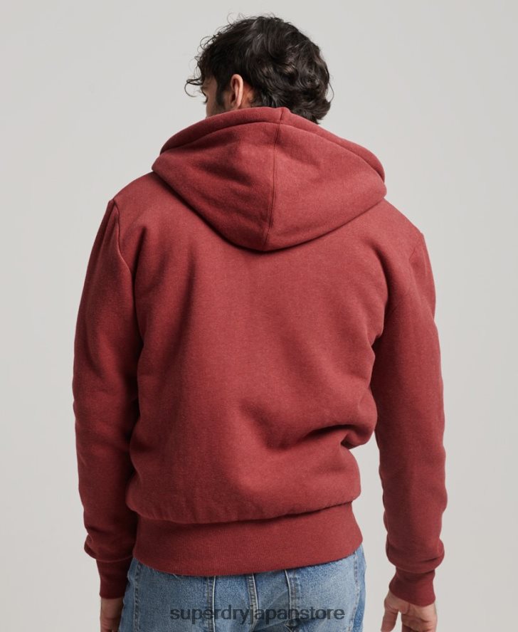エッセンシャルボーグ裏地付きジップパーカー 男性 Superdry 衣類 赤 2J62PZ4992