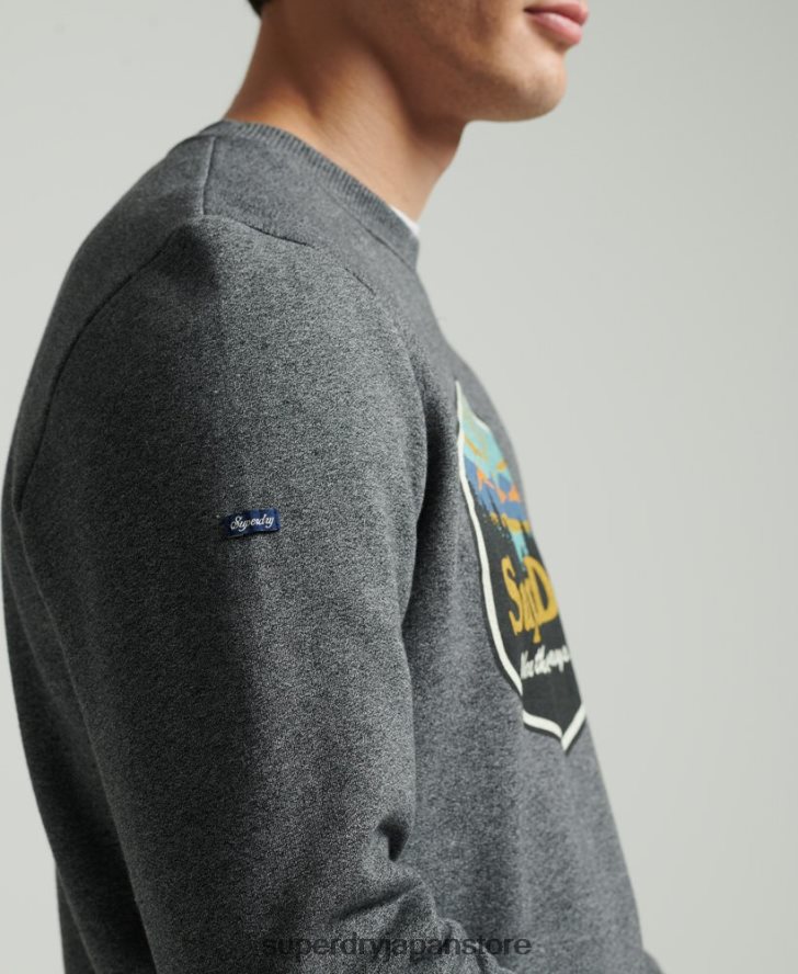 トラベル ポストカード グラフィック スウェットシャツ 男性 Superdry 衣類 濃い灰色 2J62PZ4993