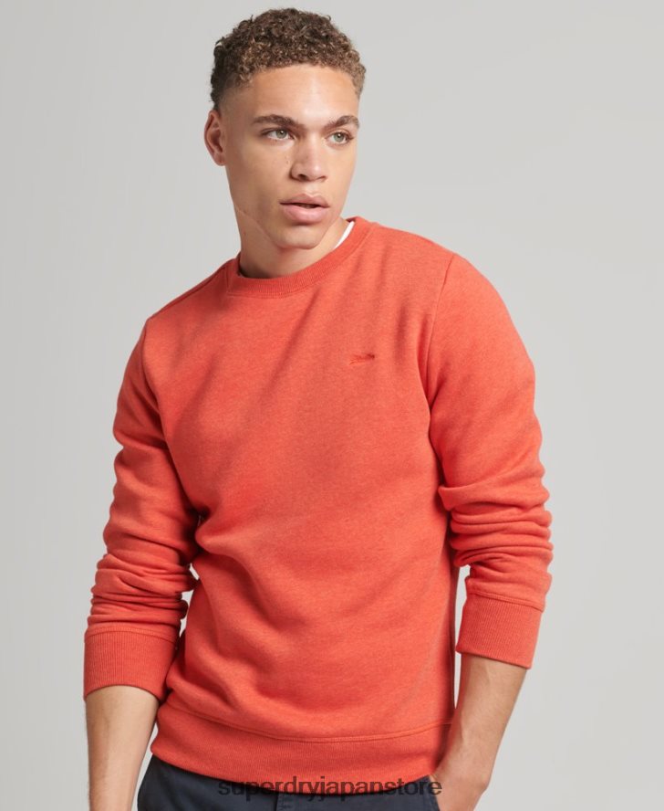 オーガニックコットン エッセンシャル ロゴ クルー スウェットシャツ 男性 Superdry 衣類 オレンジ 2J62PZ4995