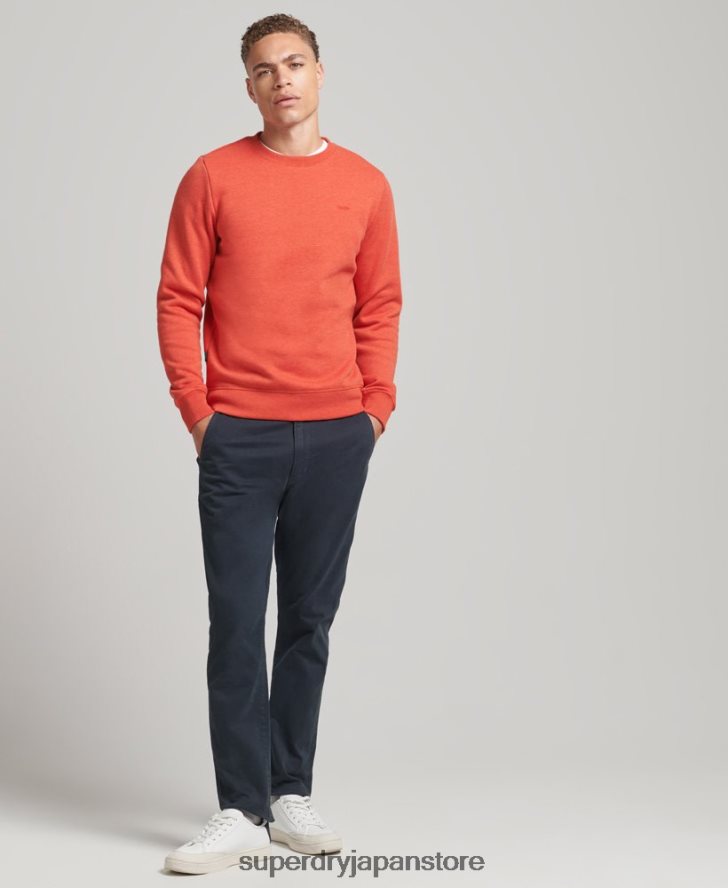 オーガニックコットン エッセンシャル ロゴ クルー スウェットシャツ 男性 Superdry 衣類 オレンジ 2J62PZ4995
