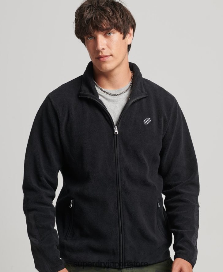 ロゴ フリース トラック ジップ ジャケット 男性 Superdry 衣類 黒 2J62PZ4996