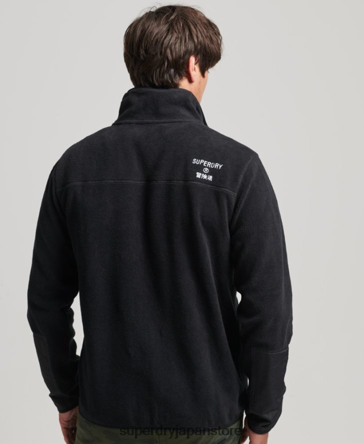 ロゴ フリース トラック ジップ ジャケット 男性 Superdry 衣類 黒 2J62PZ4996