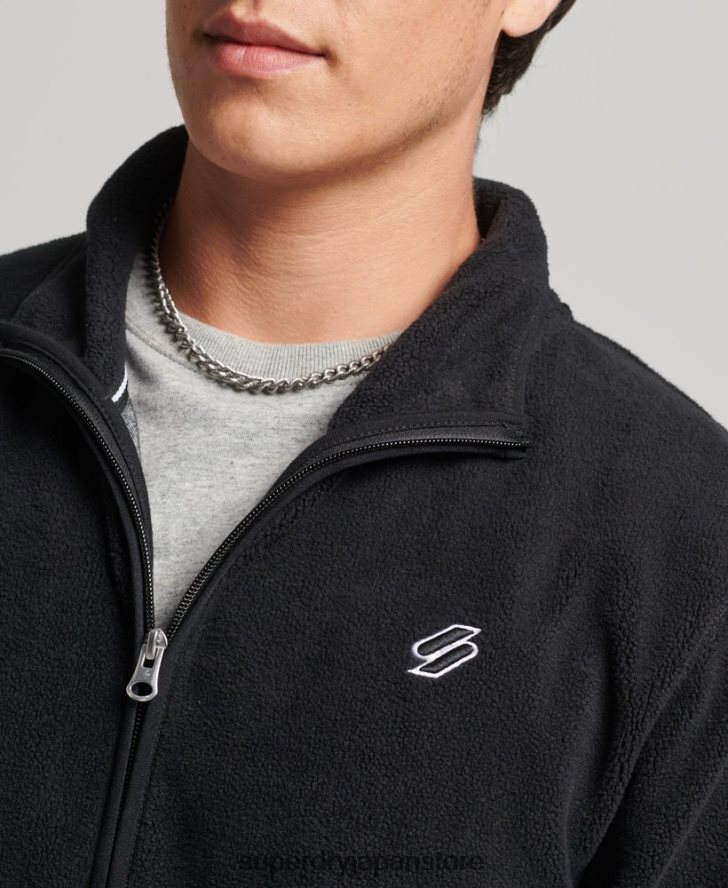 ロゴ フリース トラック ジップ ジャケット 男性 Superdry 衣類 黒 2J62PZ4996