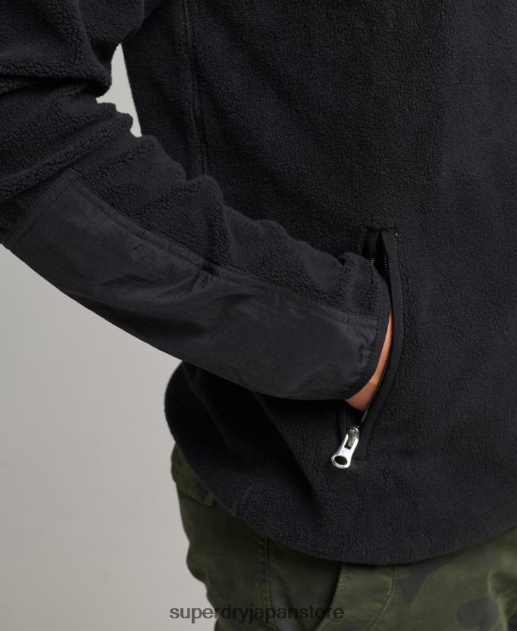 ロゴ フリース トラック ジップ ジャケット 男性 Superdry 衣類 黒 2J62PZ4996