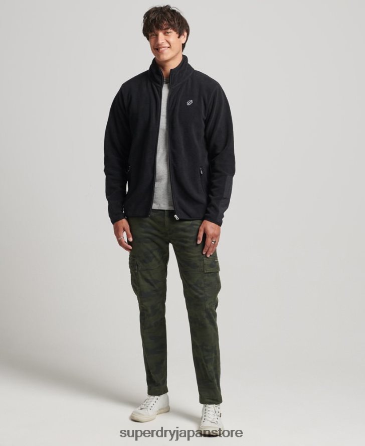 ロゴ フリース トラック ジップ ジャケット 男性 Superdry 衣類 黒 2J62PZ4996
