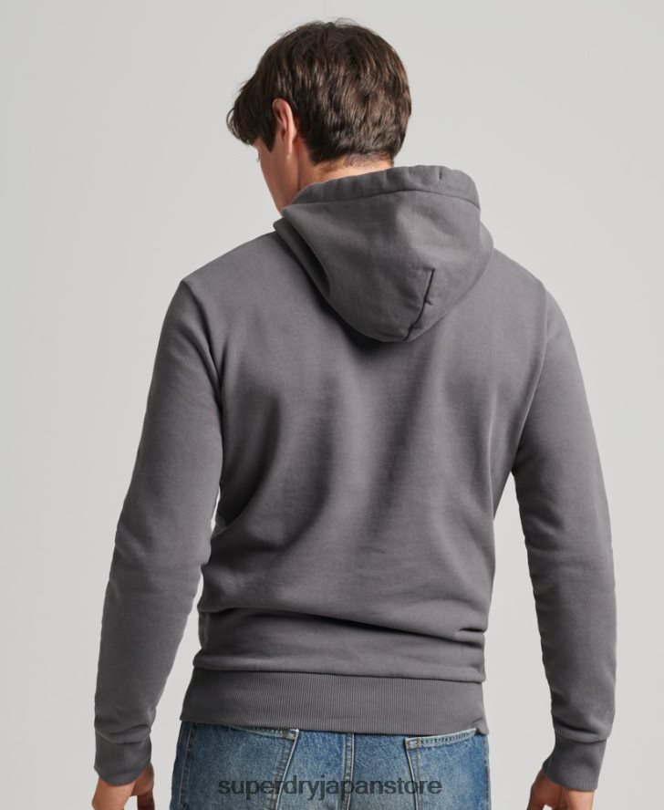 ヴィンテージダウンタウンスクリプトパーカー 男性 Superdry 衣類 濃い灰色 2J62PZ4998