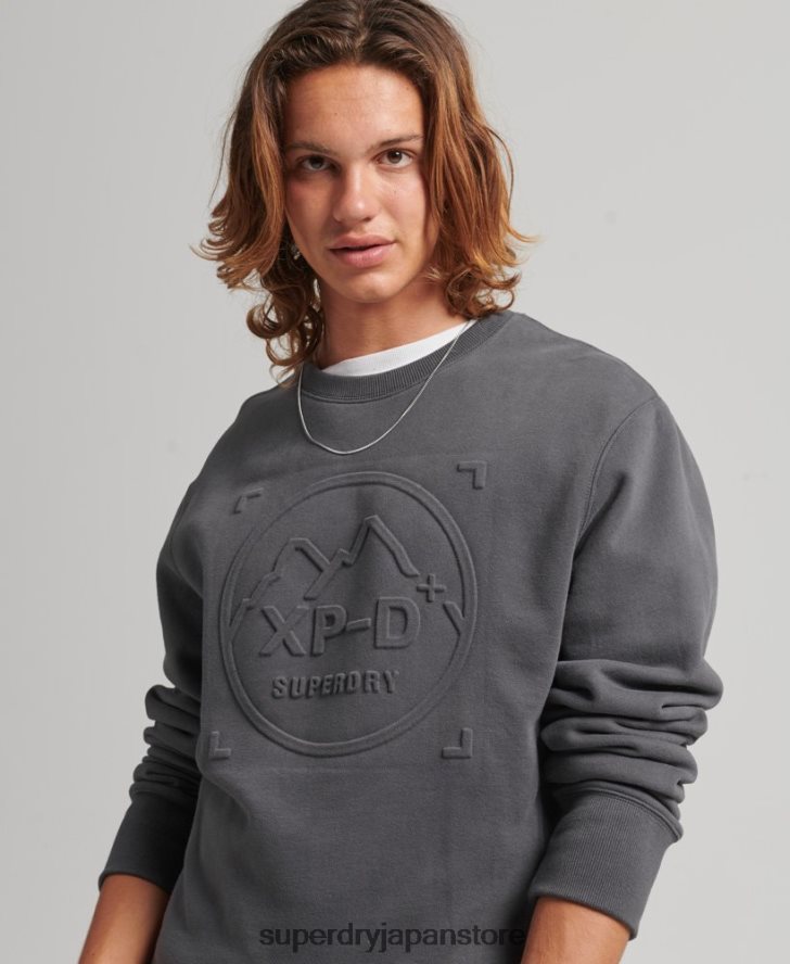 エクスペディション ルーズ クルー スウェットシャツ 男性 Superdry 衣類 濃い灰色 2J62PZ5000