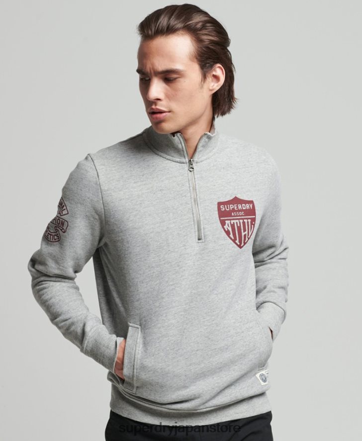 ヴィンテージ アスレチック ヘンリー スウェットシャツ 男性 Superdry 衣類 グレー 2J62PZ5001