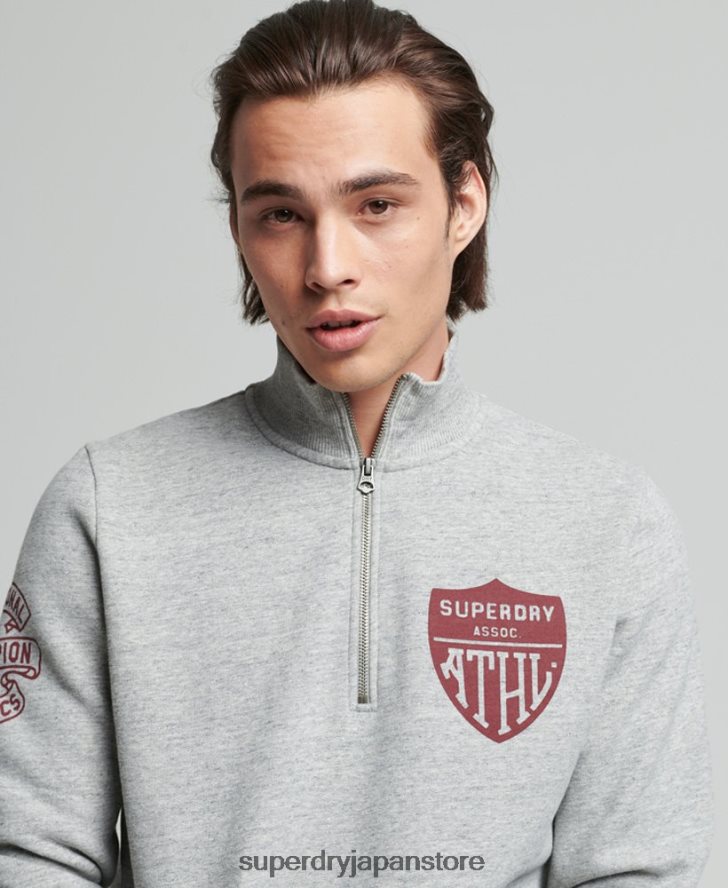 ヴィンテージ アスレチック ヘンリー スウェットシャツ 男性 Superdry 衣類 グレー 2J62PZ5001