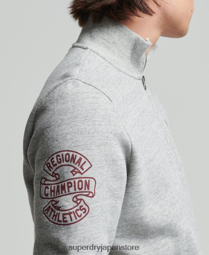 ヴィンテージ アスレチック ヘンリー スウェットシャツ 男性 Superdry 衣類 グレー 2J62PZ5001