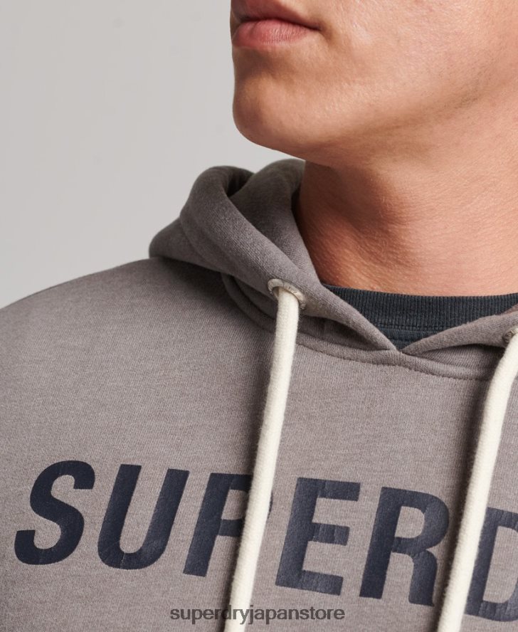 法人ロゴマールパーカー 男性 Superdry 衣類 グレー 2J62PZ5004