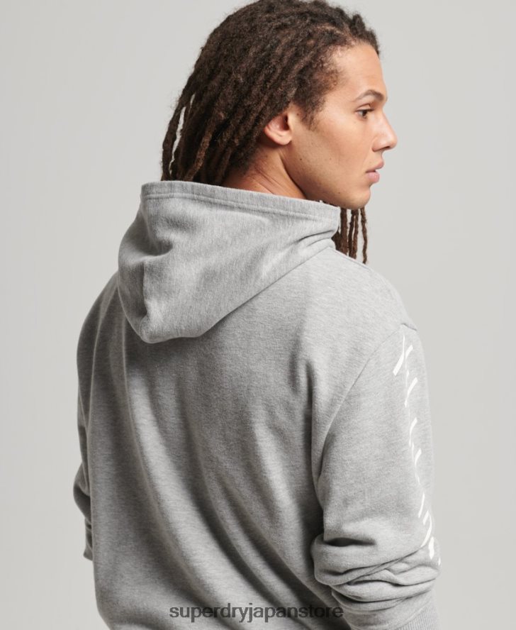 コードコアスポーツパーカー 男性 Superdry 衣類 グレー 2J62PZ5007