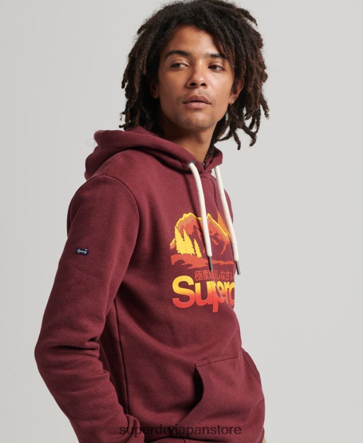 ヴィンテージ コア ロゴ アウトドア パーカー 男性 Superdry 衣類 赤 2J62PZ5009