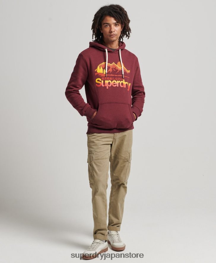 ヴィンテージ コア ロゴ アウトドア パーカー 男性 Superdry 衣類 赤 2J62PZ5009