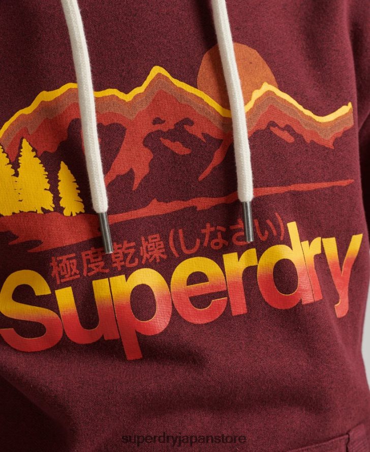 ヴィンテージ コア ロゴ アウトドア パーカー 男性 Superdry 衣類 赤 2J62PZ5009