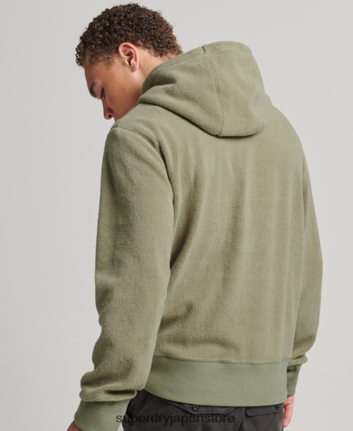 グラフィックロゴ ルーズフリースパーカー 男性 Superdry 衣類 カーキ 2J62PZ5012