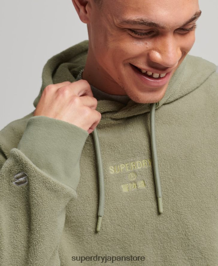 グラフィックロゴ ルーズフリースパーカー 男性 Superdry 衣類 カーキ 2J62PZ5012