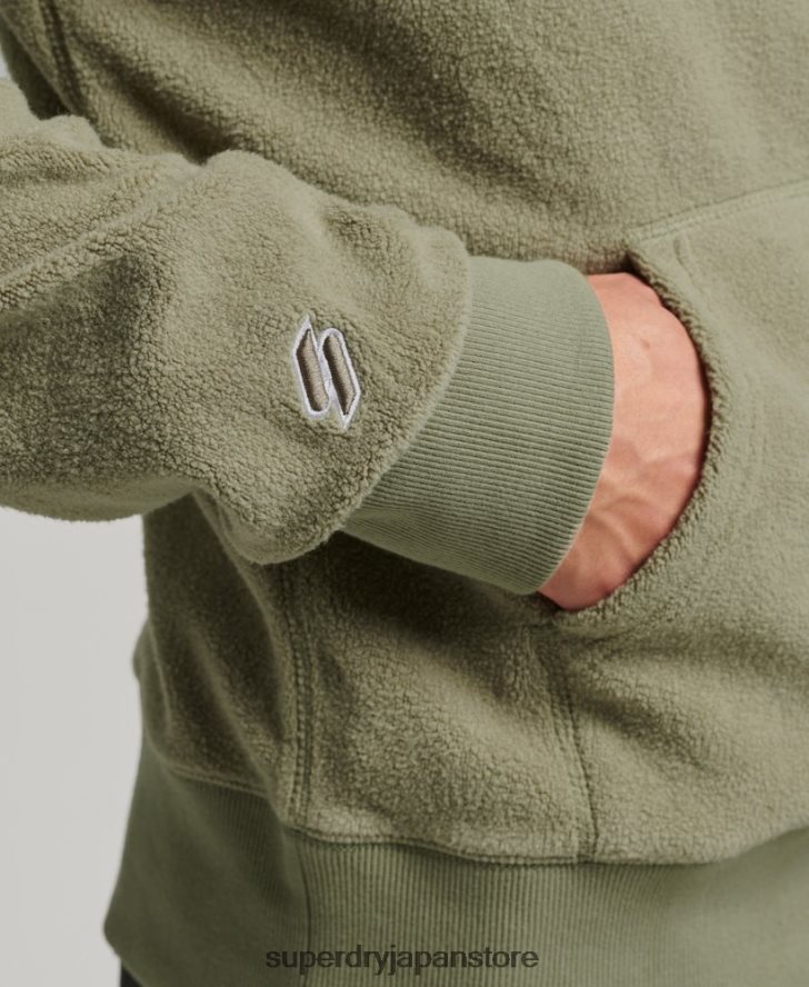 グラフィックロゴ ルーズフリースパーカー 男性 Superdry 衣類 カーキ 2J62PZ5012