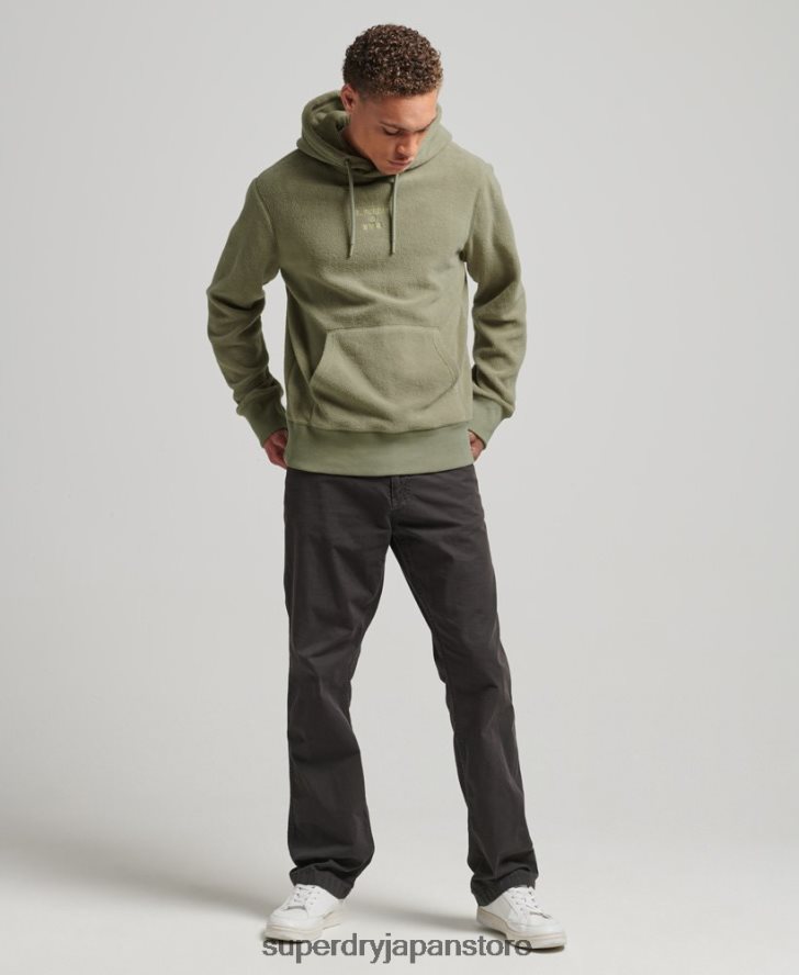 グラフィックロゴ ルーズフリースパーカー 男性 Superdry 衣類 カーキ 2J62PZ5012
