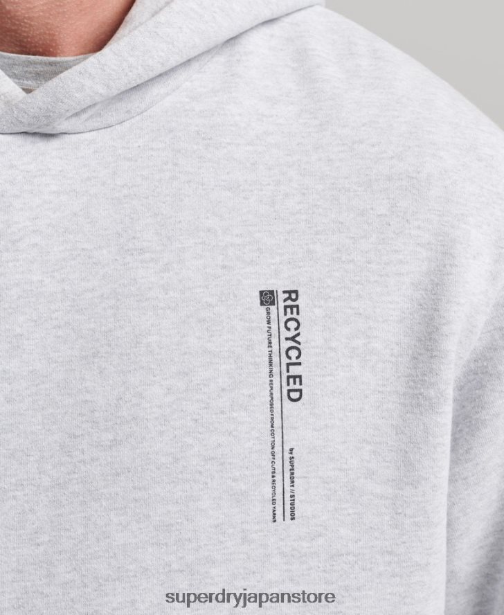 リサイクルマイクロサイドパーカー 男性 Superdry 衣類 ライトグレー 2J62PZ5014