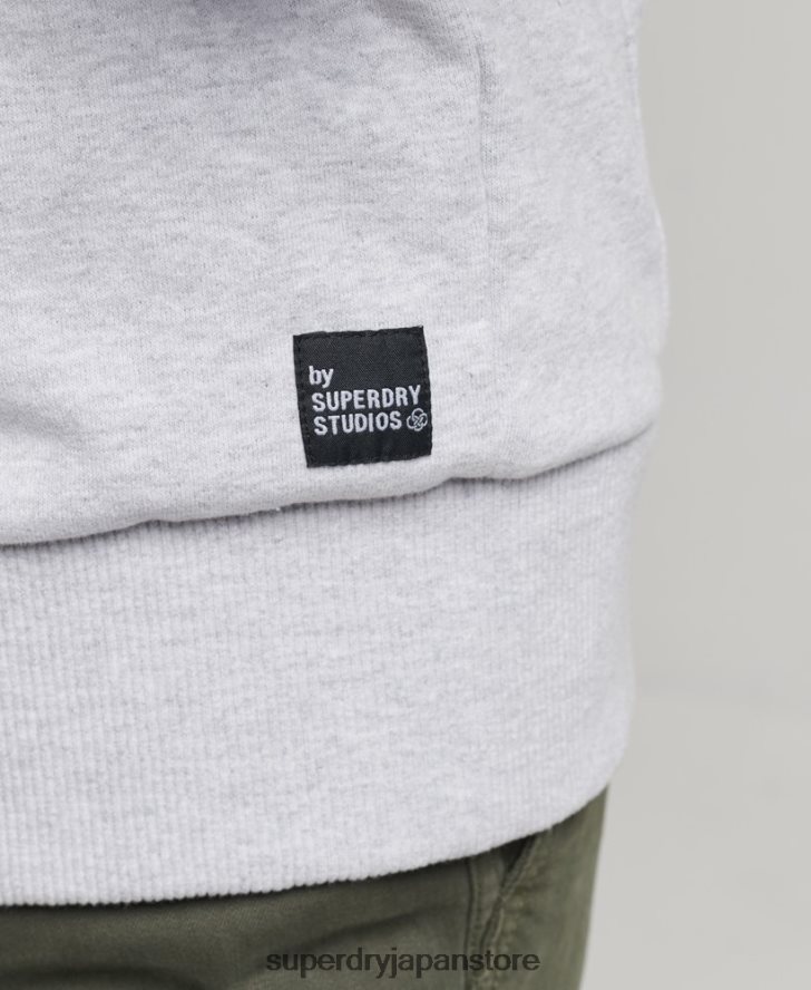 リサイクルマイクロサイドパーカー 男性 Superdry 衣類 ライトグレー 2J62PZ5014