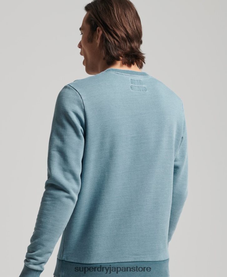 ヴィンテージスクリプトスタイルインディゴクルースウェットシャツ 男性 Superdry 衣類 ライトブルー 2J62PZ5018