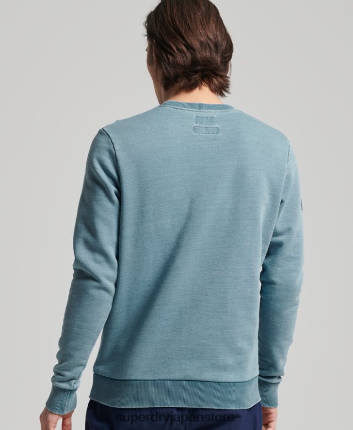 ヴィンテージスクリプトスタイルインディゴクルースウェットシャツ 男性 Superdry 衣類 ライトブルー 2J62PZ5018