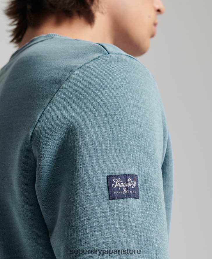 ヴィンテージスクリプトスタイルインディゴクルースウェットシャツ 男性 Superdry 衣類 ライトブルー 2J62PZ5018