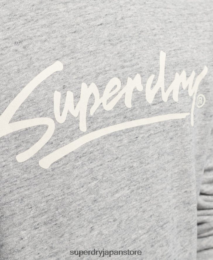 ヴィンテージ ダウンタウン スクリプト クルー スウェットシャツ 男性 Superdry 衣類 グレー 2J62PZ5019