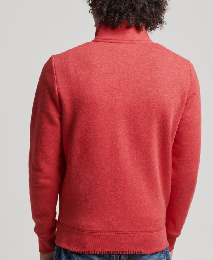 オーガニックコットン ヴィンテージロゴ ジップトラックトップ 男性 Superdry 衣類 赤 2J62PZ5022