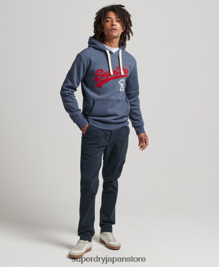 ヴィンテージロゴインタレストパーカー 男性 Superdry 衣類 海軍 2J62PZ5023