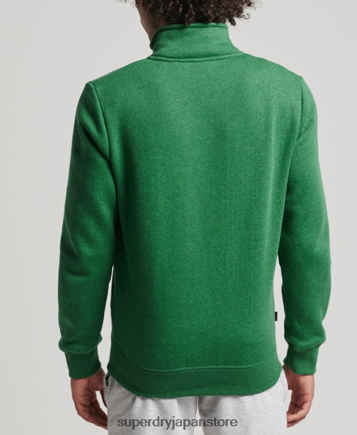 オーガニックコットン ヴィンテージロゴ ジップトラックトップ 男性 Superdry 衣類 緑 2J62PZ5024