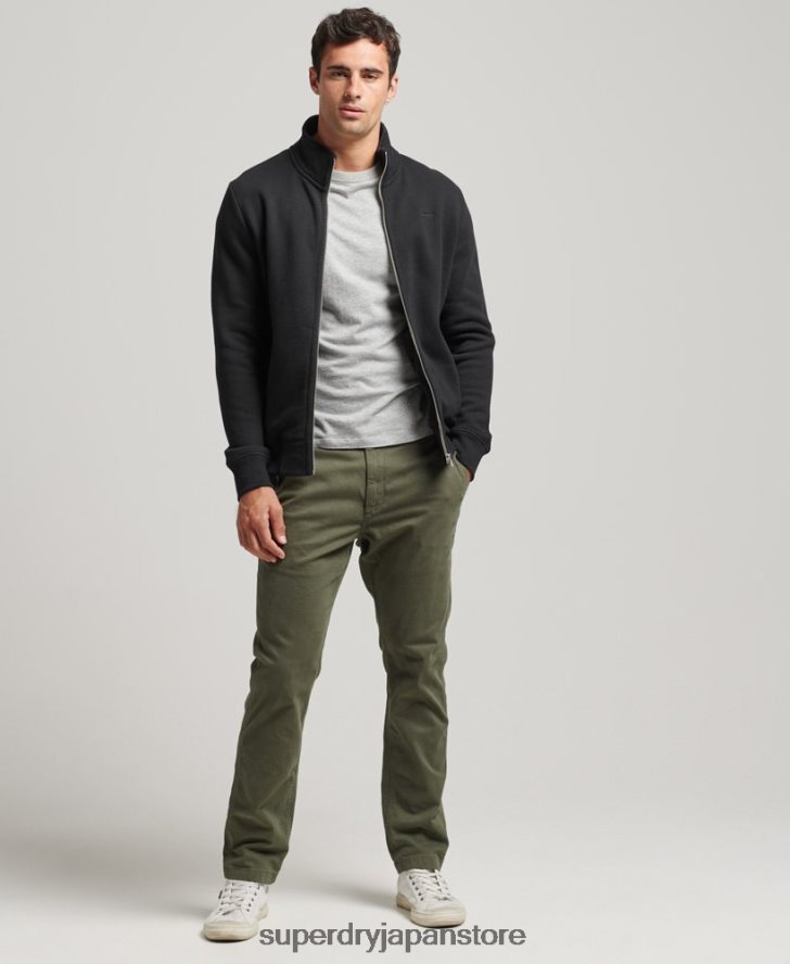 オーガニックコットン ヴィンテージロゴ ジップトラックトップ 男性 Superdry 衣類 黒 2J62PZ5030