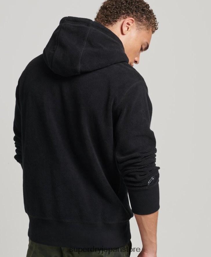 グラフィックロゴ ルーズフリースパーカー 男性 Superdry 衣類 黒 2J62PZ5031