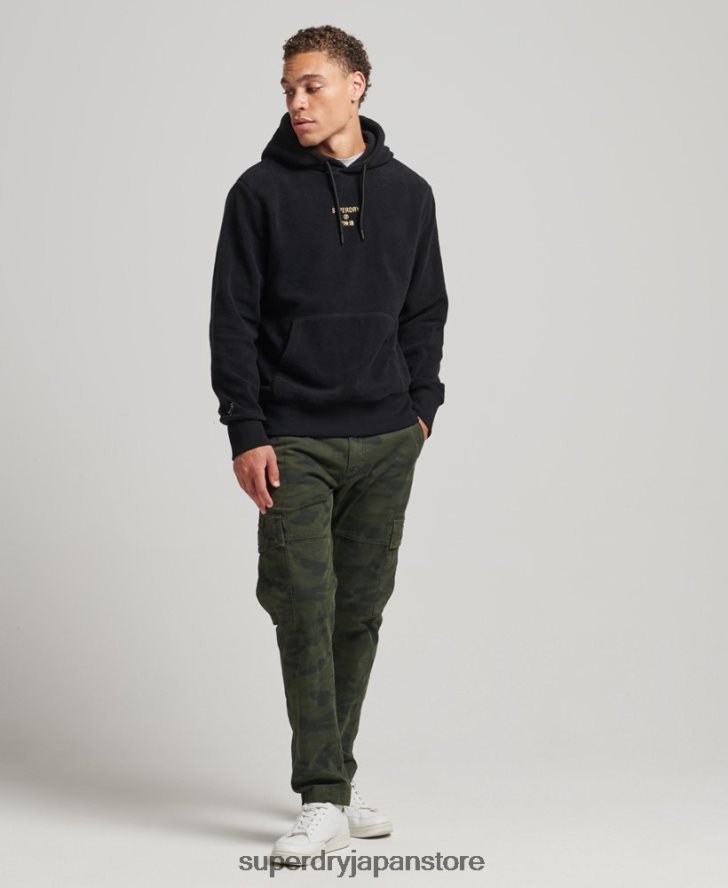 グラフィックロゴ ルーズフリースパーカー 男性 Superdry 衣類 黒 2J62PZ5031