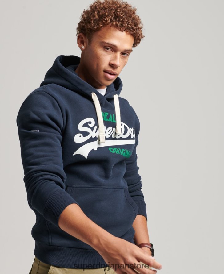 ヴィンテージロゴソーダポップパーカー 男性 Superdry 衣類 海軍 2J62PZ5035