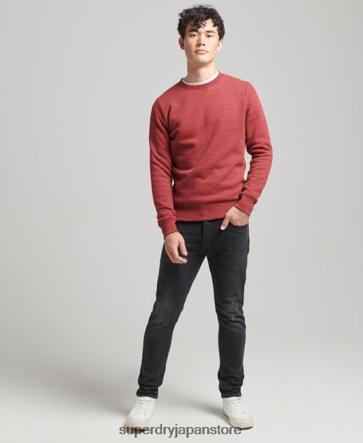 オーガニックコットン エッセンシャル ロゴ クルー スウェットシャツ 男性 Superdry 衣類 赤 2J62PZ5037