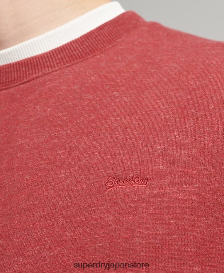 オーガニックコットン エッセンシャル ロゴ クルー スウェットシャツ 男性 Superdry 衣類 赤 2J62PZ5037